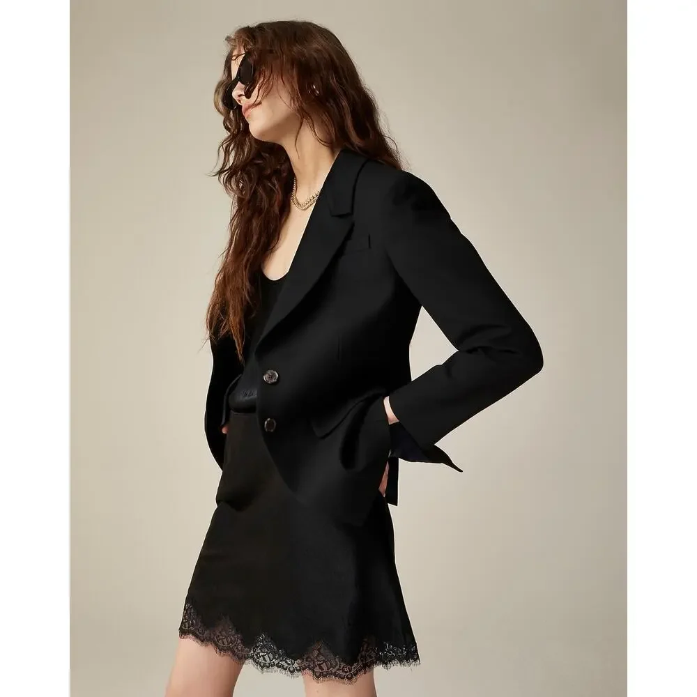 J. Crew Womens Madelyn Blazer Coat in Four-Season Stretch Black Size 10 NWOT